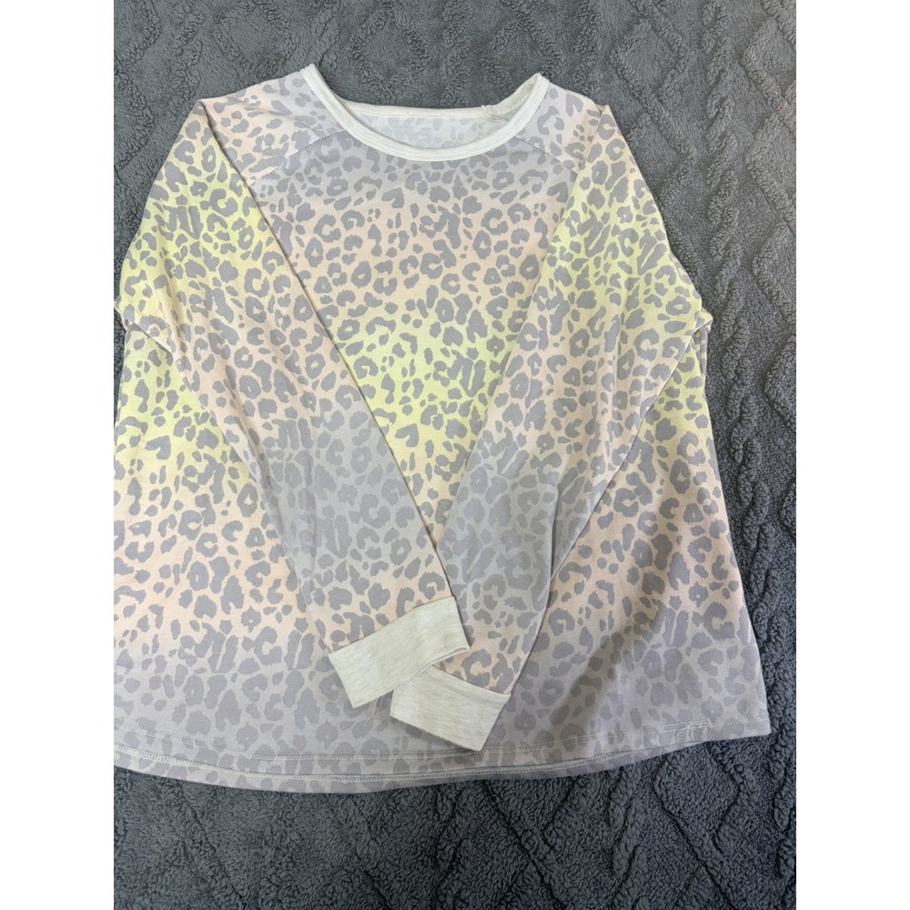 Pastel Leopard Print Sweatshirt Womens Medium